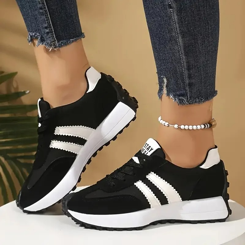 Women'S Fashion Running Shoes - รองเท้าผ้าใบดีไซเนอร์สำหรับผู้หญิง รองเท้ากีฬา รองเท้าผ้าใบพื้นหนา รองเท้าลำลองแฟชั่น รองเท้าผ้าใบน้ำหนักเบา พื้นนุ่ม