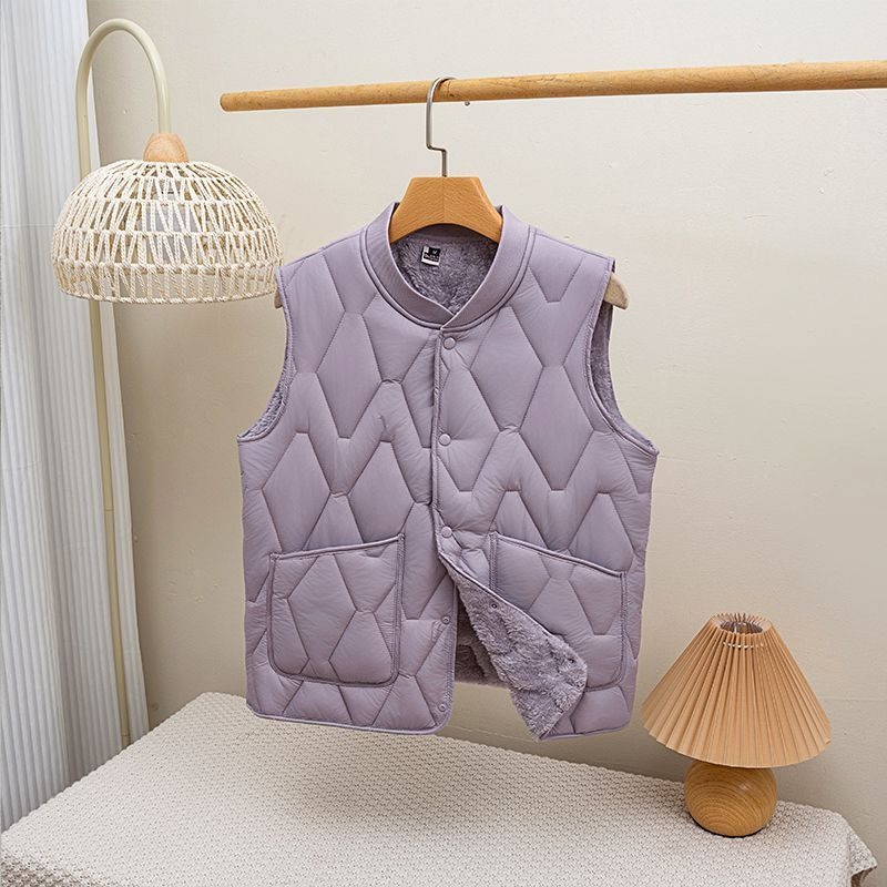 Women'S Fashion Gilet - เสื้อกั๊กบุนวมบุขนแกะสำหรับผู้ชายและผู้หญิง ทรงหลวม ไม่มีแขน ให้ความอบอุ่น เหมาะสำหรับฤดูใบไม้ร่วงและฤดูหนาว