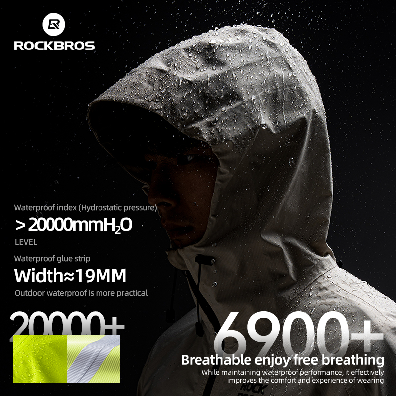 Women'S Fashion Rain Jacket - ROCKBROS เสื้อแจ็คเก็ตขี่จักรยานกันน้ําเสื้อกันฝนกันน้ําระบายอากาศกีฬากลางแจ้งเสื้อกันลมขี่จักรยานเดินป่าผู้ชายผู้หญิงขนาด EUR