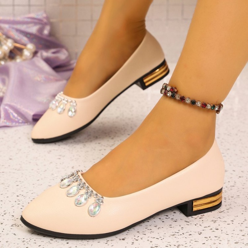 Sneakers Fashion Women - รองเท้าส้นแบนสำหรับผู้หญิง หัวแหลม รองเท้าบัลเลต์ ไซส์ใหญ่ รองเท้าผ้าใบแฟชั่นแบบสวม รองเท้าลำลองสำหรับผู้หญิง