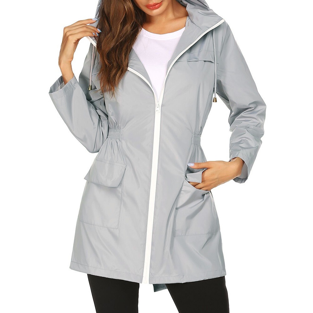Women'S Fashion Rain Jacket - ผู้หญิงแฟชั่น All Seasons กันน้ำกลางแจ้ง Rain เสื้อลำลองหลวมๆเสื้อ