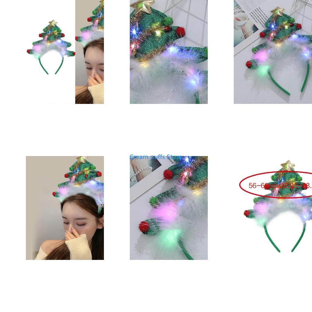 Women Fashion Fun - 50LE Festive LED ที่คาดผมต้นคริสต์มาสการรวมตัวกันอย่างมีสไตล์ในครัวเรือนปีใหม่