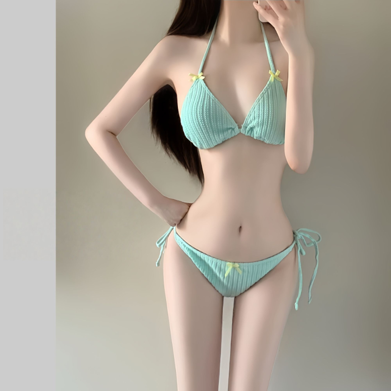 Women'S Fashion Middle Ages - ชุดบิกินี่แขนยาวสำหรับผู้หญิง ฤดูร้อน 2026 แฟชั่นเกาหลี สไตล์สาวหวาน ชุดว่ายน้ำกระชับสัดส่วน