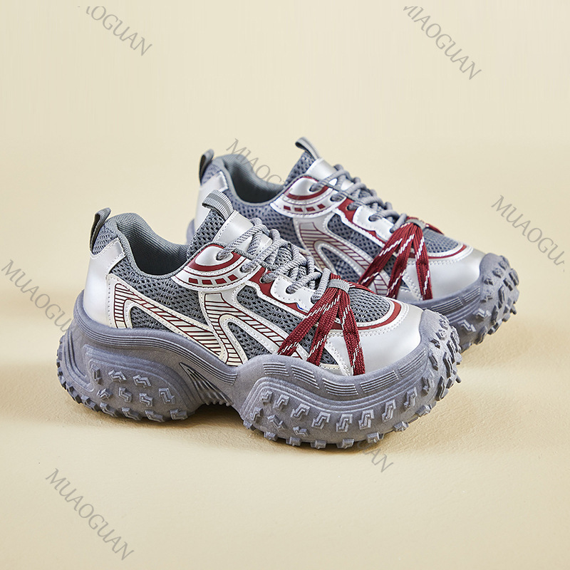 Women'S Fashion Running Shoes - รองเท้าผ้าใบแฟชั่นผู้หญิง ใส่สบาย ระบายอากาศได้ดี กันลื่น เพิ่มความสูง 4.5