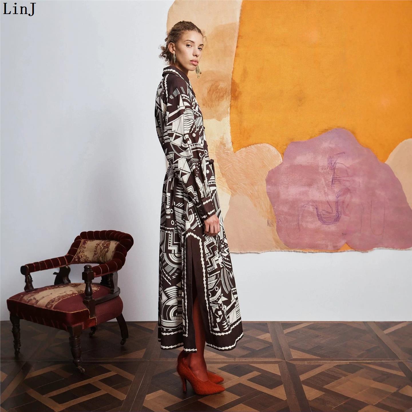 ชุดเดรสลำลองแขนยาวสำหรับผู้หญิ - Belted Shirt Dress บทวิจารณ์และราคา