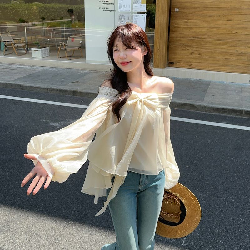 เสื้อเชิ้ตแขนพองสไตล์ฝรั่งเศสส - Asymmetric Top Women บทวิจารณ์และราคา