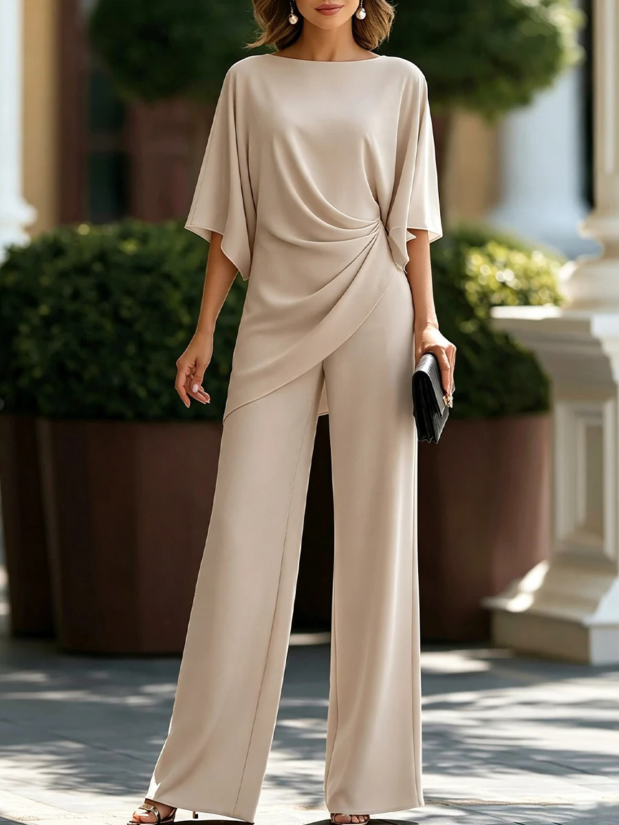 ชุดเซ็ต 2 ชิ้นสำหรับผู้หญิง เส - Wide Leg Palazzo Pants บทวิจารณ์และราคา