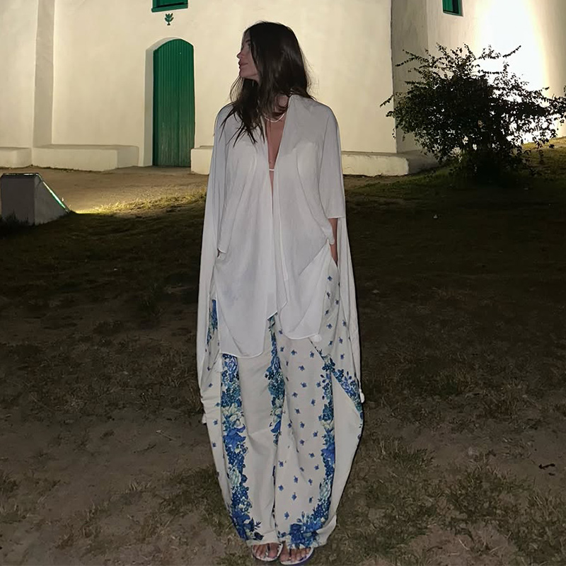 ชุดเซ็กซี่พิมพ์ลาย เสื้อกั๊ก ก - Wide Leg Palazzo Pants บทวิจารณ์และราคา