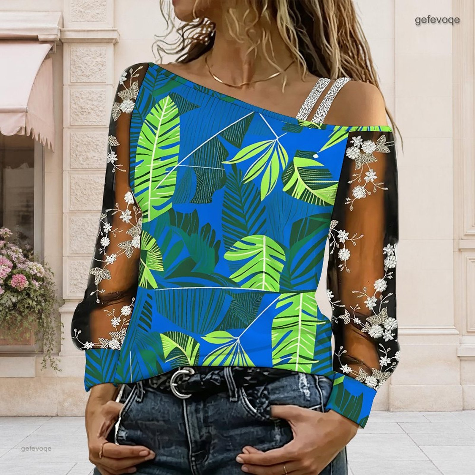 เสื้อผู้หญิงเปิดไหล่ ทรงไม่สมม - Asymmetric Top Women บทวิจารณ์และราคา