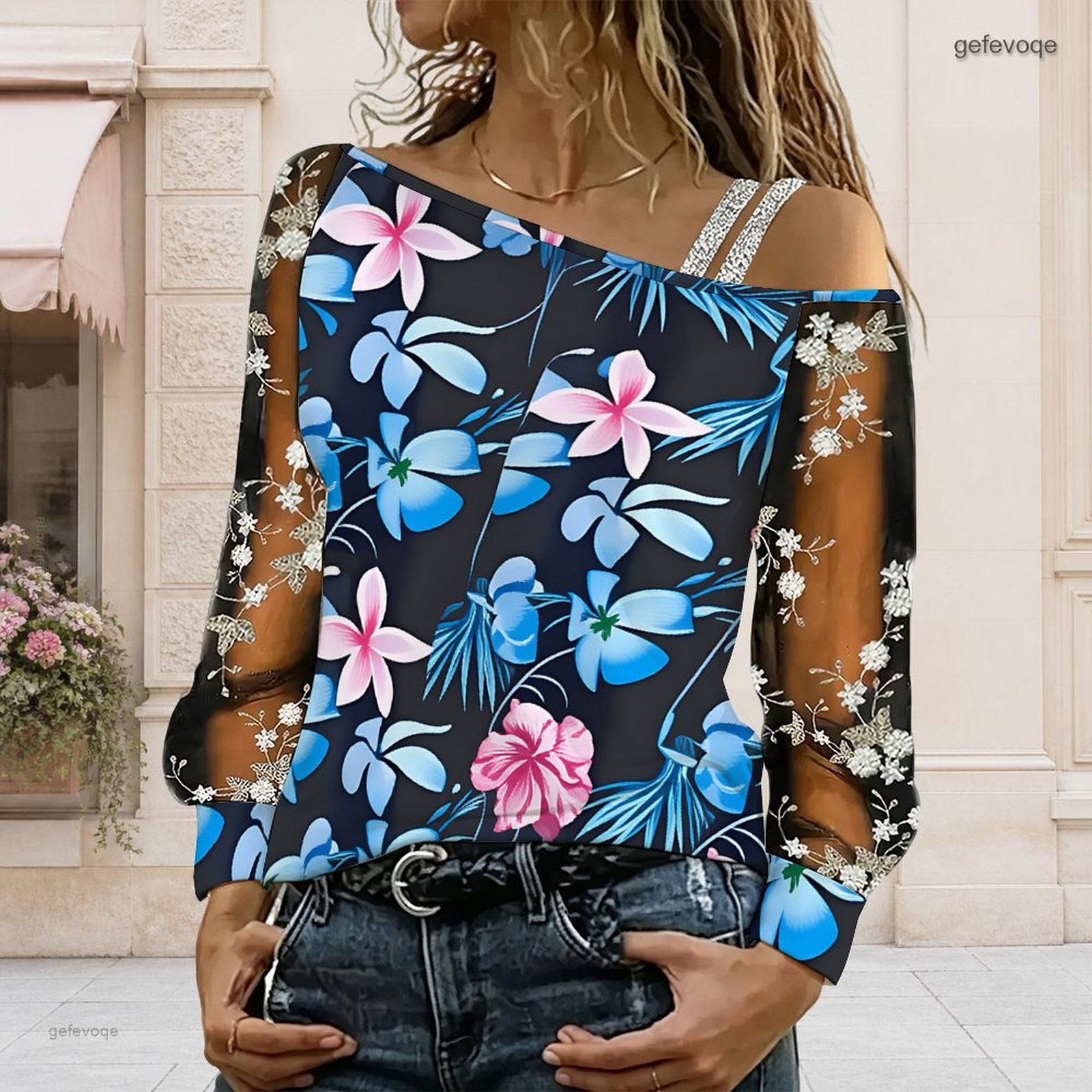เสื้อผู้หญิงเปิดไหล่ ทรงไม่สมม - Asymmetric Top Women บทวิจารณ์และราคา