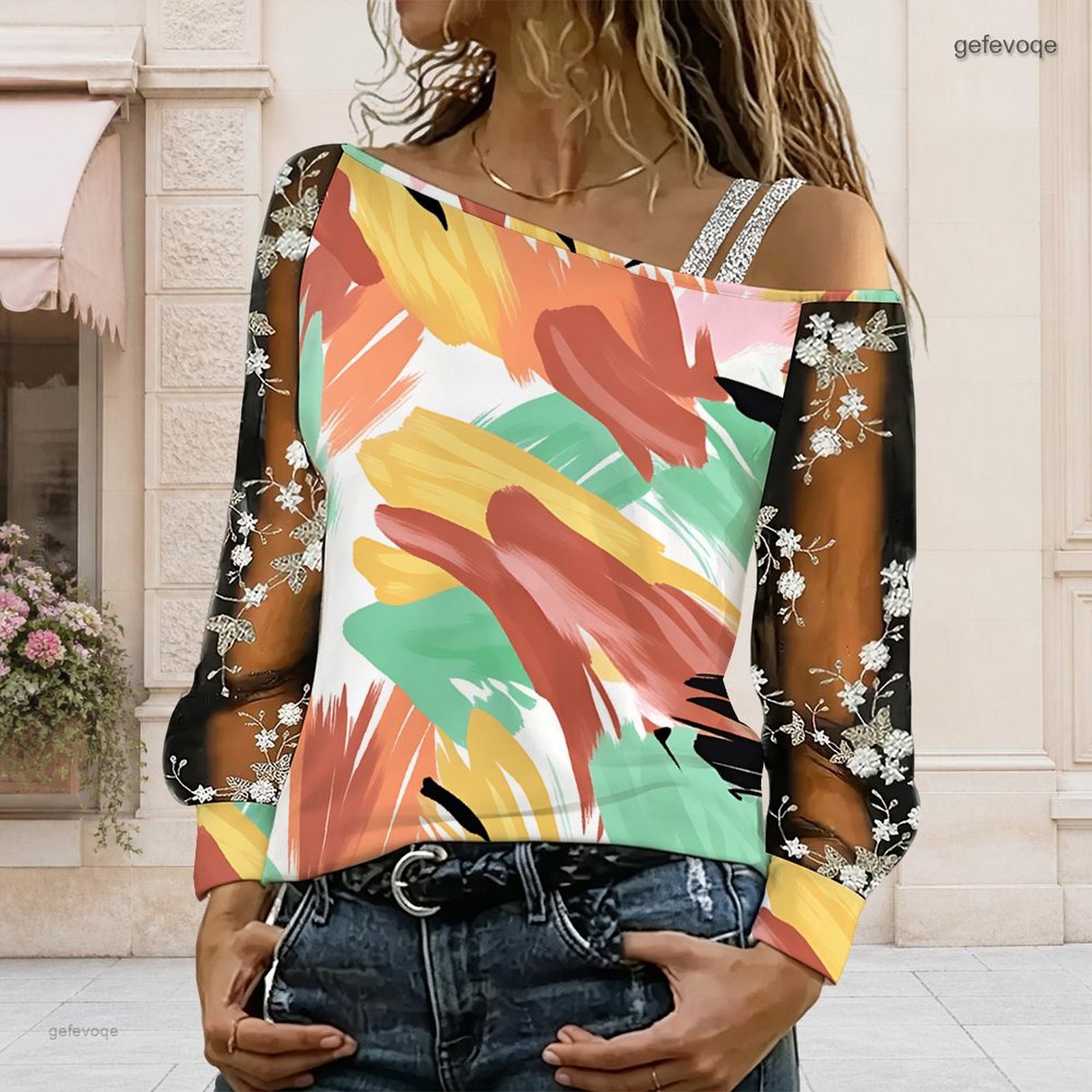 เสื้อผู้หญิงเปิดไหล่ ทรงไม่สมม - Asymmetric Top Women บทวิจารณ์และราคา