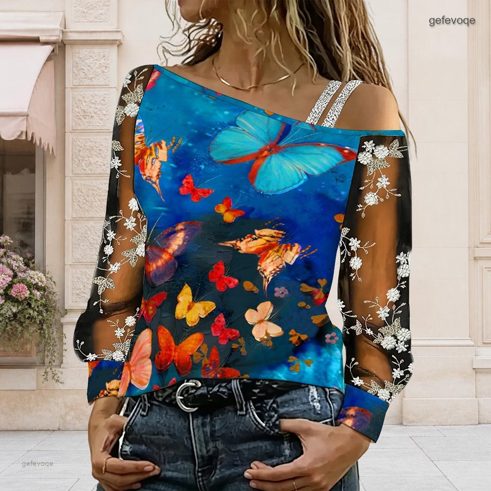 เสื้อผู้หญิงเปิดไหล่ ทรงไม่สมม - Asymmetric Top Women บทวิจารณ์และราคา