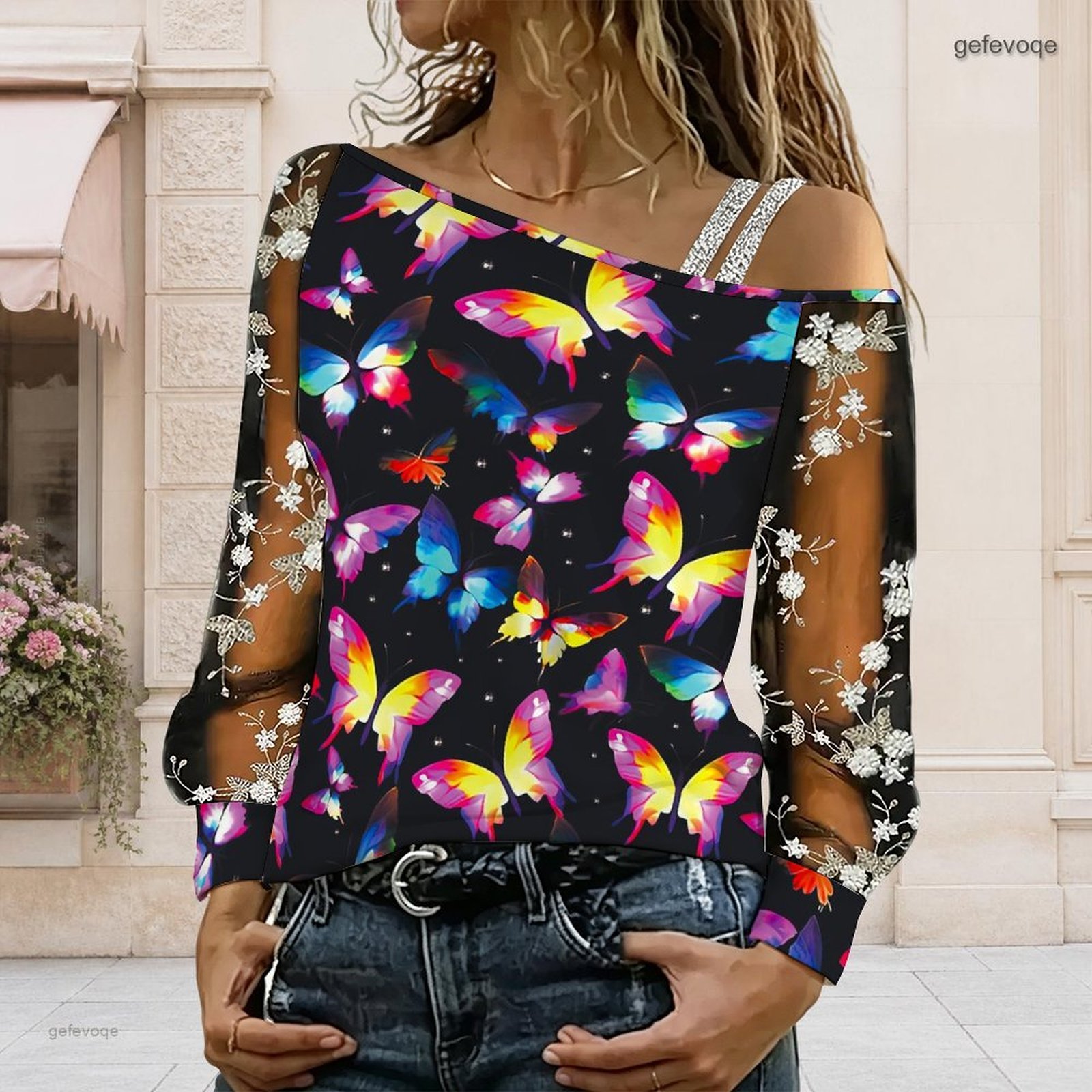 เสื้อผู้หญิงเปิดไหล่ ทรงไม่สมม - Asymmetric Top Women บทวิจารณ์และราคา