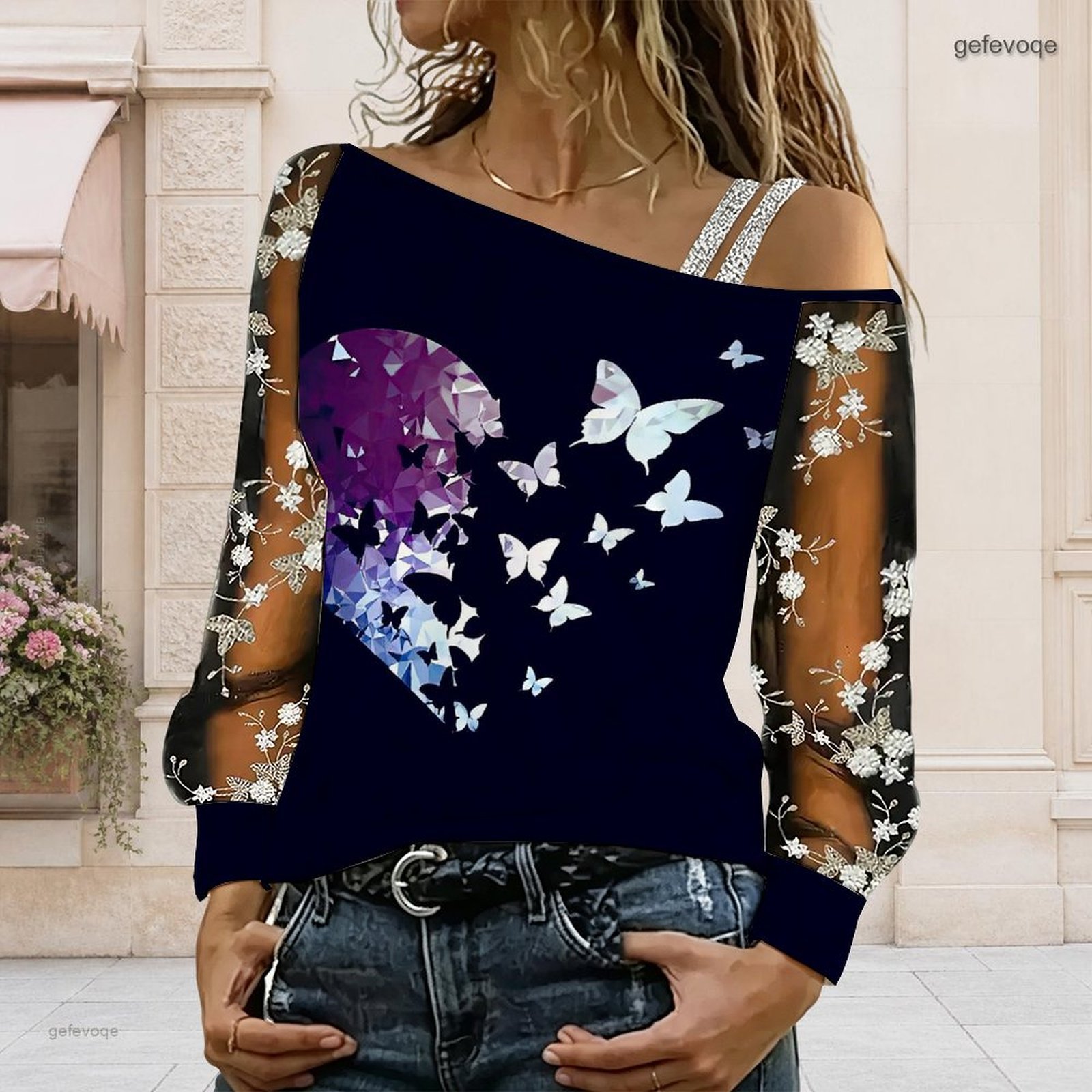 เสื้อผู้หญิงเปิดไหล่ ทรงไม่สมม - Asymmetric Top Women บทวิจารณ์และราคา