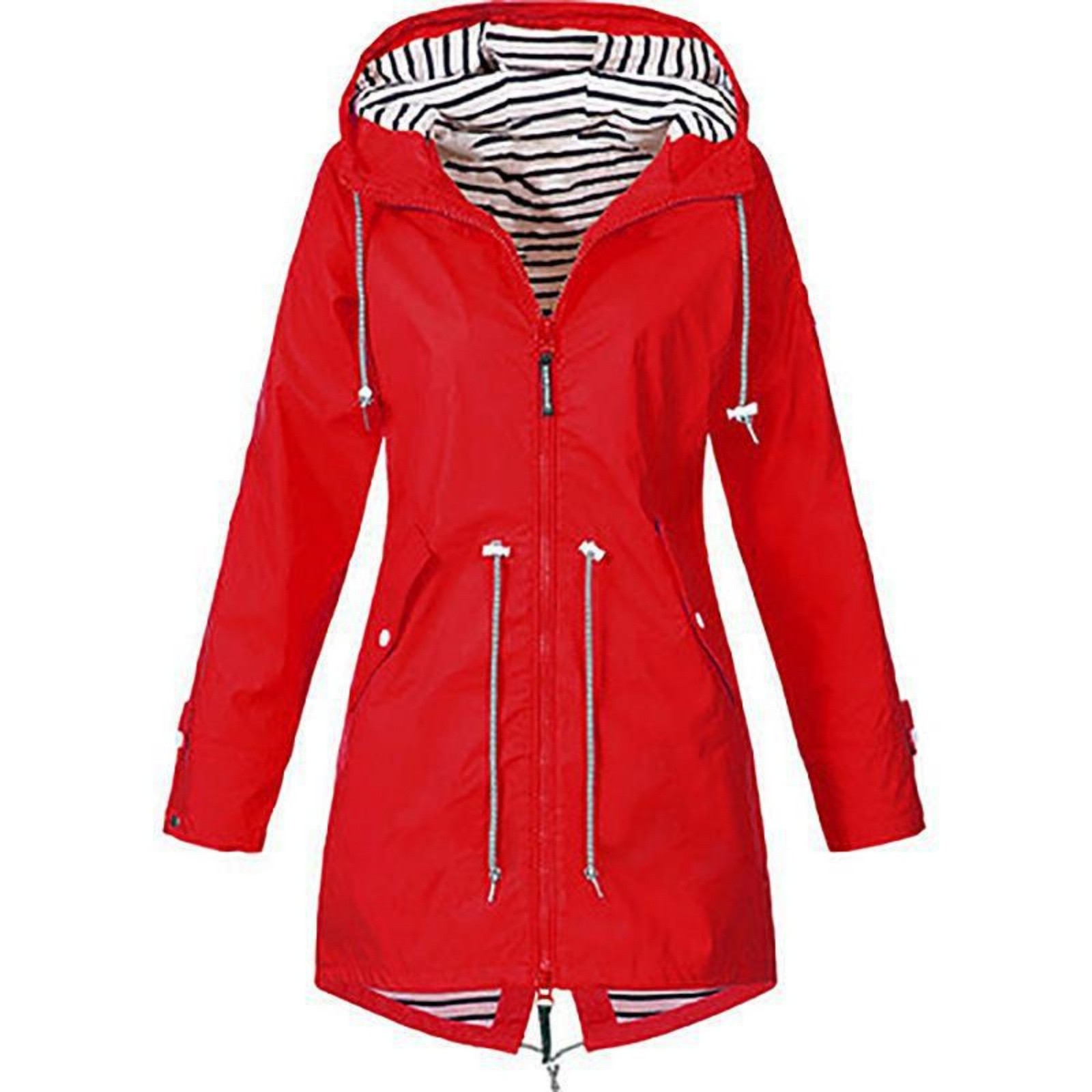เสื้อแจ็คเก็ตกันฝนแขนยาวแบบซิป - Women'S Fashion Rain Jacket บทวิจารณ์และราคา