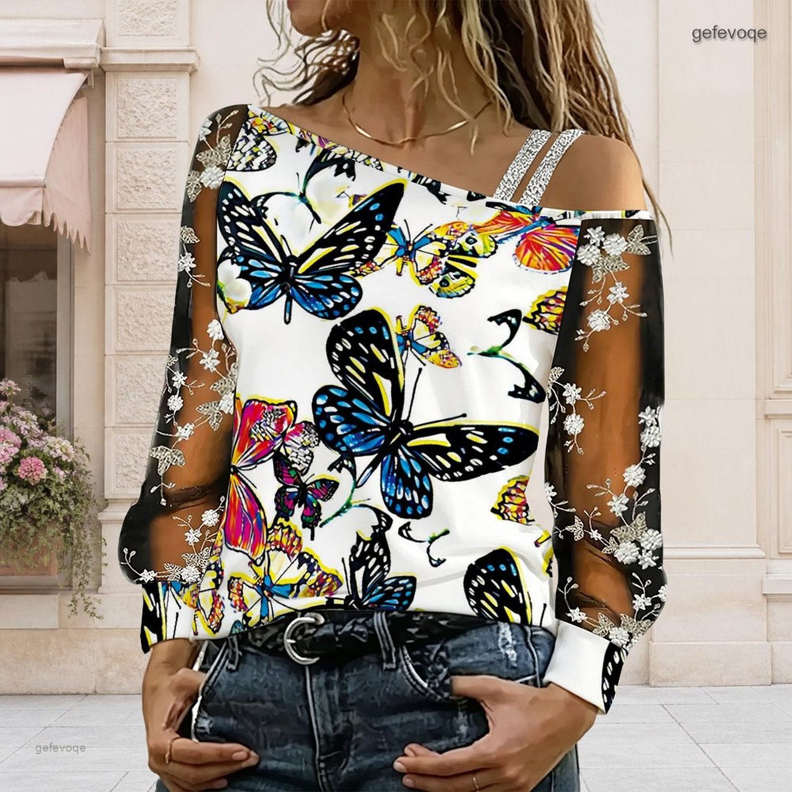 เสื้อผู้หญิงเปิดไหล่ ทรงไม่สมม - Asymmetric Top Women บทวิจารณ์และราคา