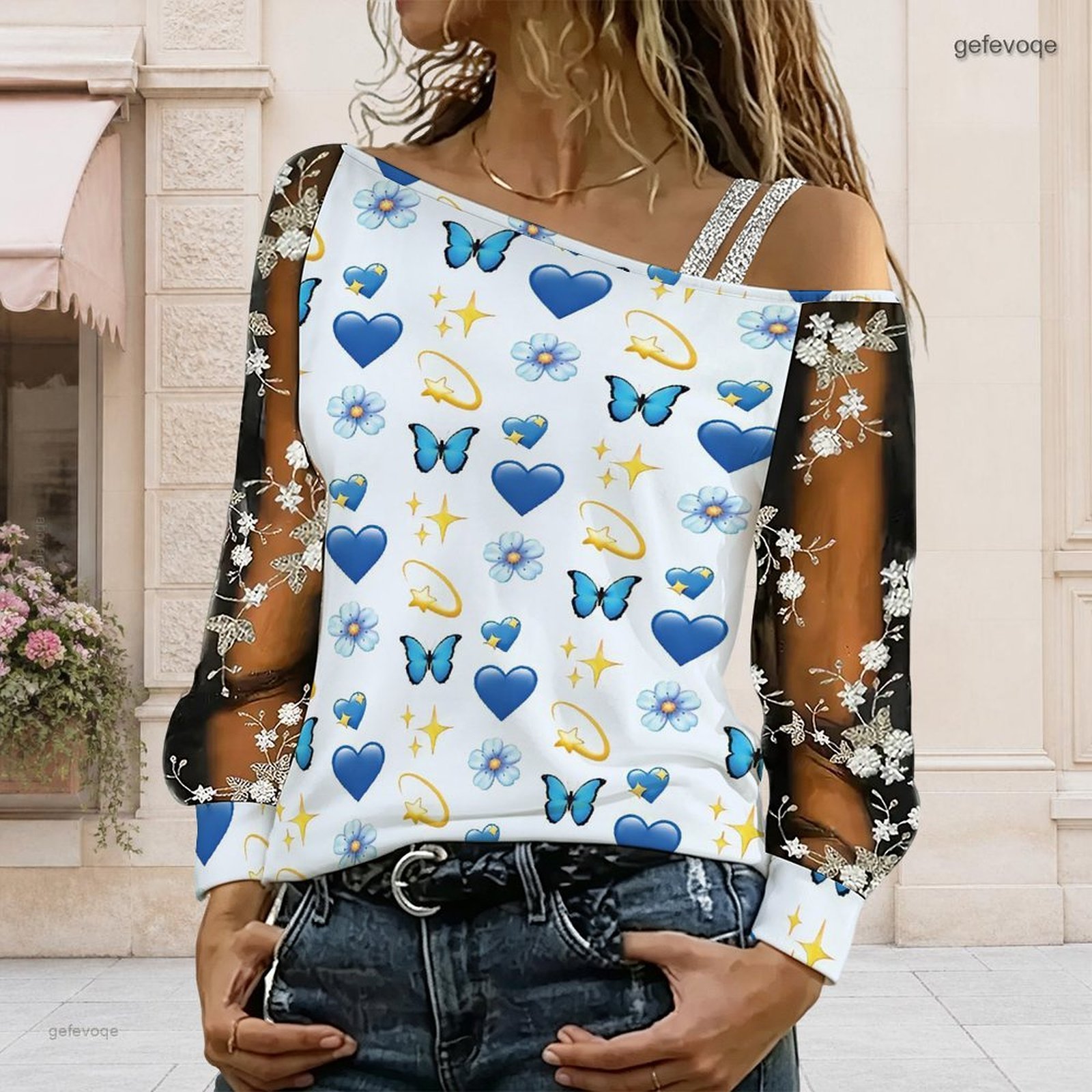 เสื้อผู้หญิงเปิดไหล่ ทรงไม่สมม - Asymmetric Top Women บทวิจารณ์และราคา
