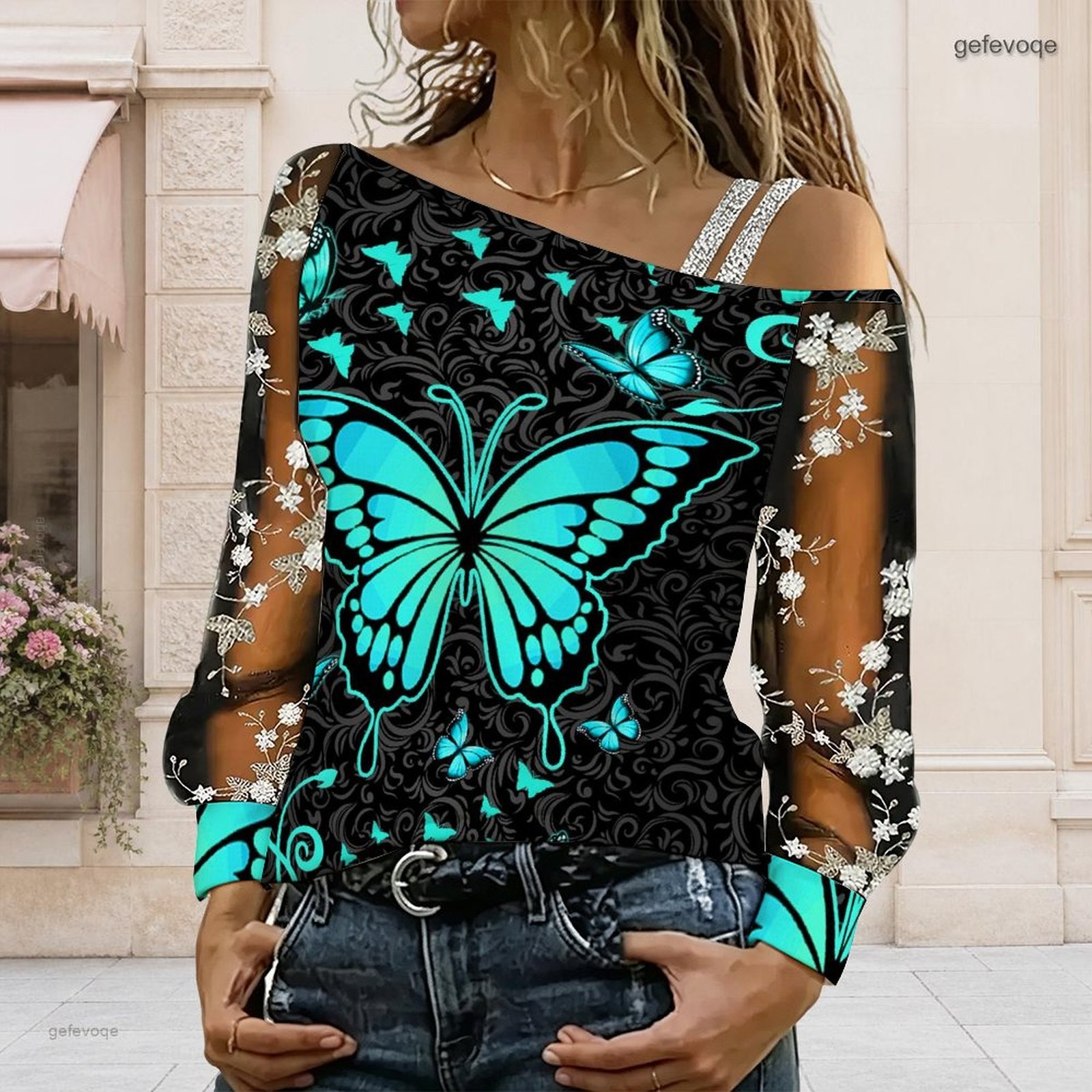เสื้อผู้หญิงเปิดไหล่ ทรงไม่สมม - Asymmetric Top Women บทวิจารณ์และราคา