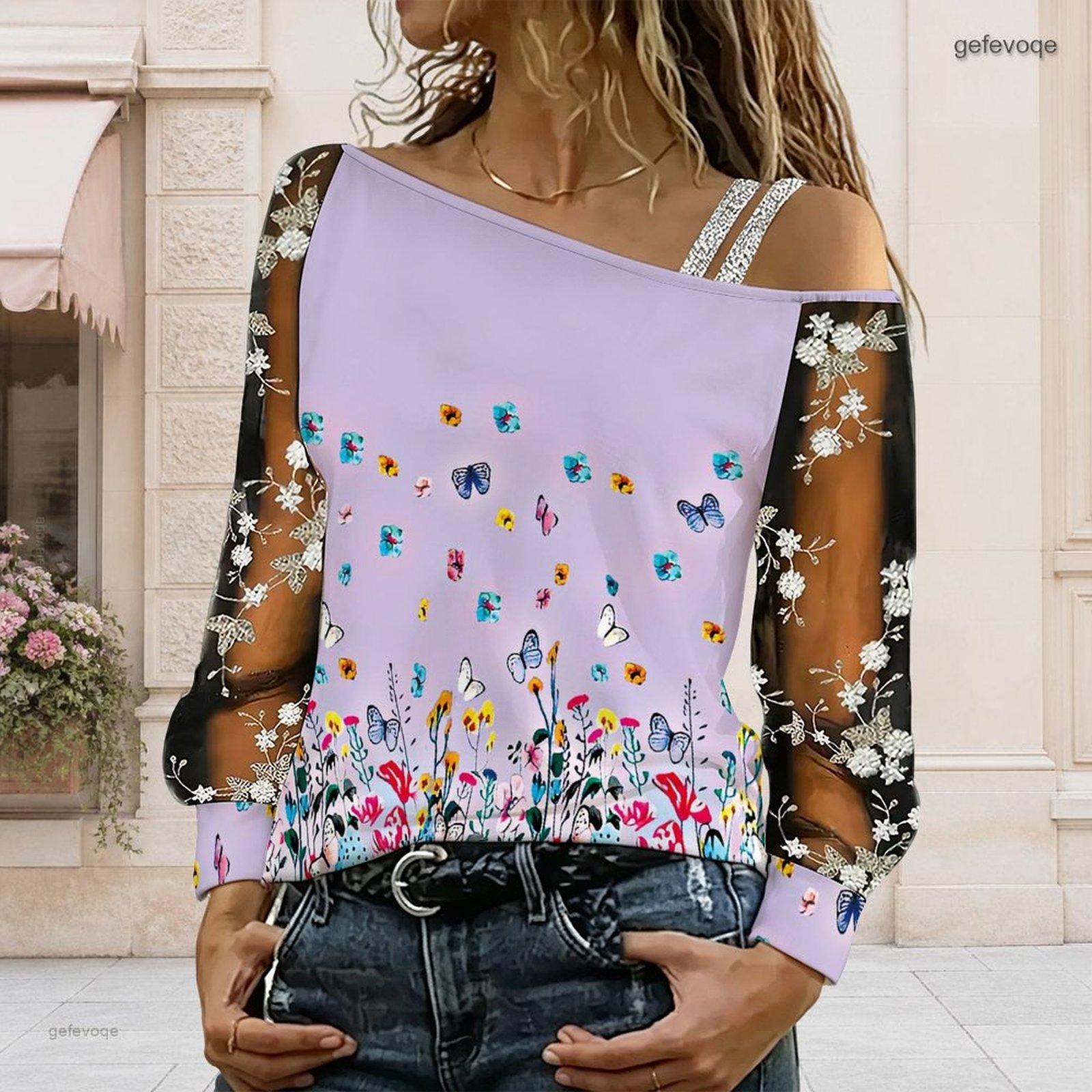เสื้อผู้หญิงเปิดไหล่ ทรงไม่สมม - Asymmetric Top Women บทวิจารณ์และราคา