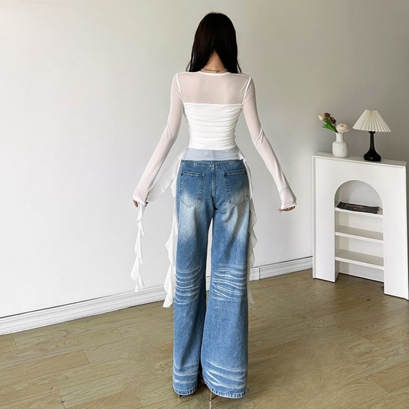 เสื้อยืดแขนยาวระบายสุดเซ็กซี่  - Asymmetric Top Women บทวิจารณ์และราคา