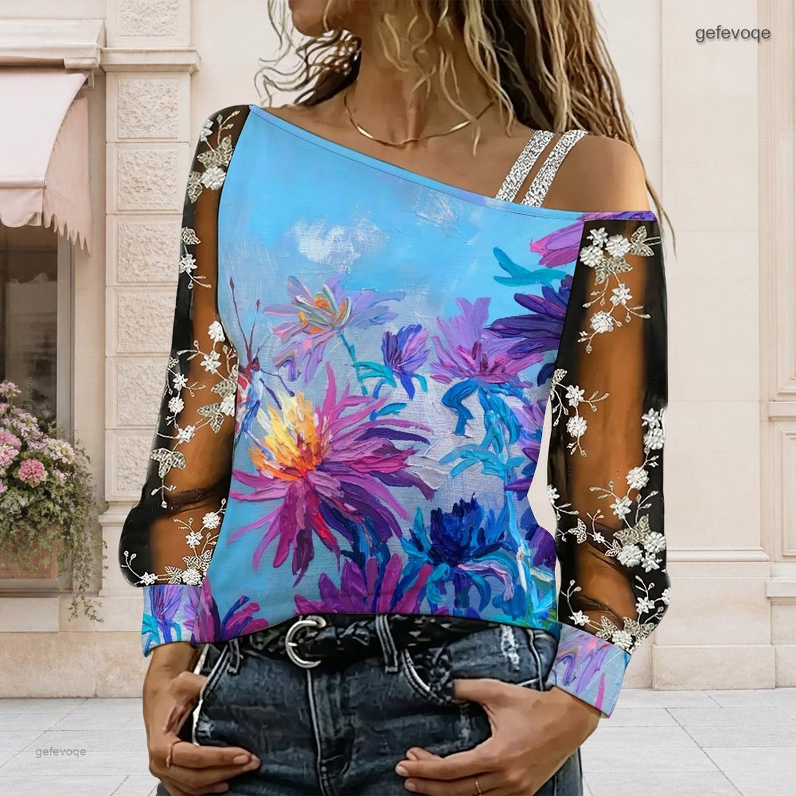 เสื้อผู้หญิงเปิดไหล่ ทรงไม่สมม - Asymmetric Top Women บทวิจารณ์และราคา