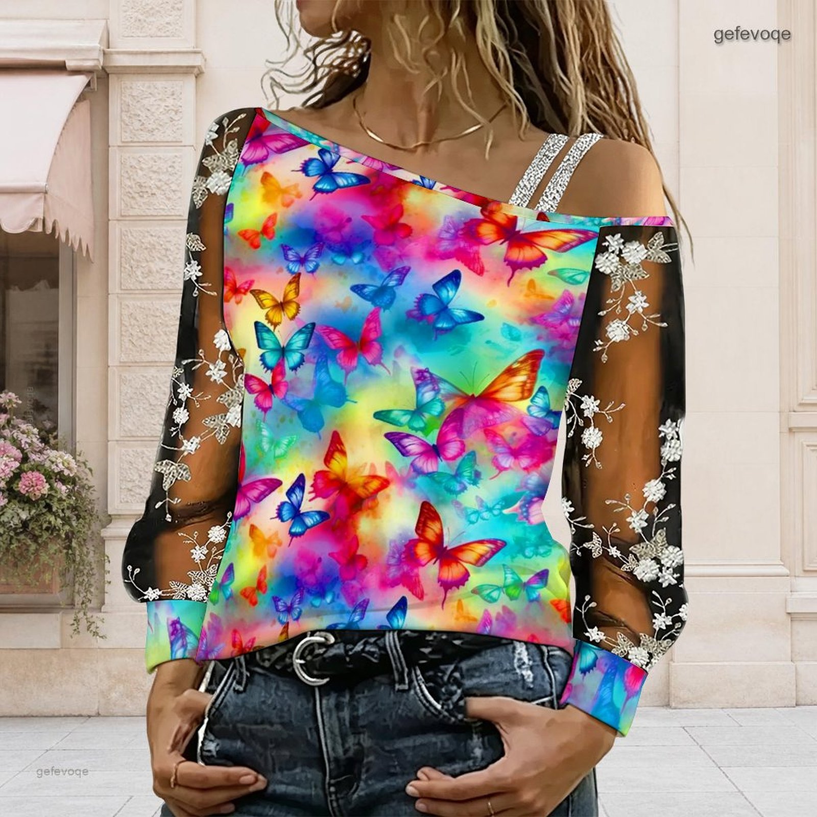 เสื้อผู้หญิงเปิดไหล่ ทรงไม่สมม - Asymmetric Top Women บทวิจารณ์และราคา