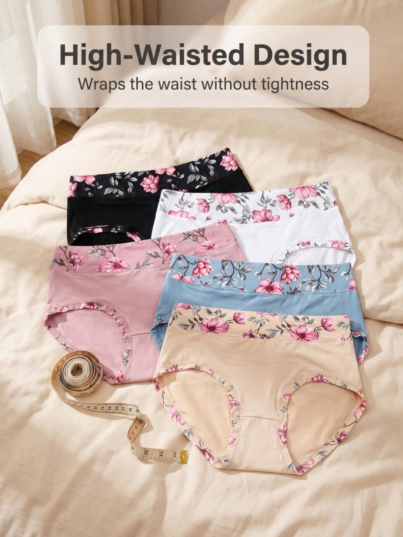 5 ชิ้น กางเกงในพิมพ์ลายดอกไม้ส - Women Fashion Wear บทวิจารณ์และราคา