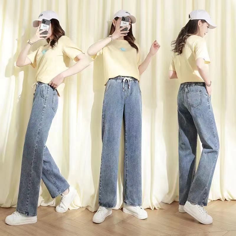 กางเกงยีนส์เอวสูงทรงตรงขาบานสี - Mom Jeans Women บทวิจารณ์และราคา