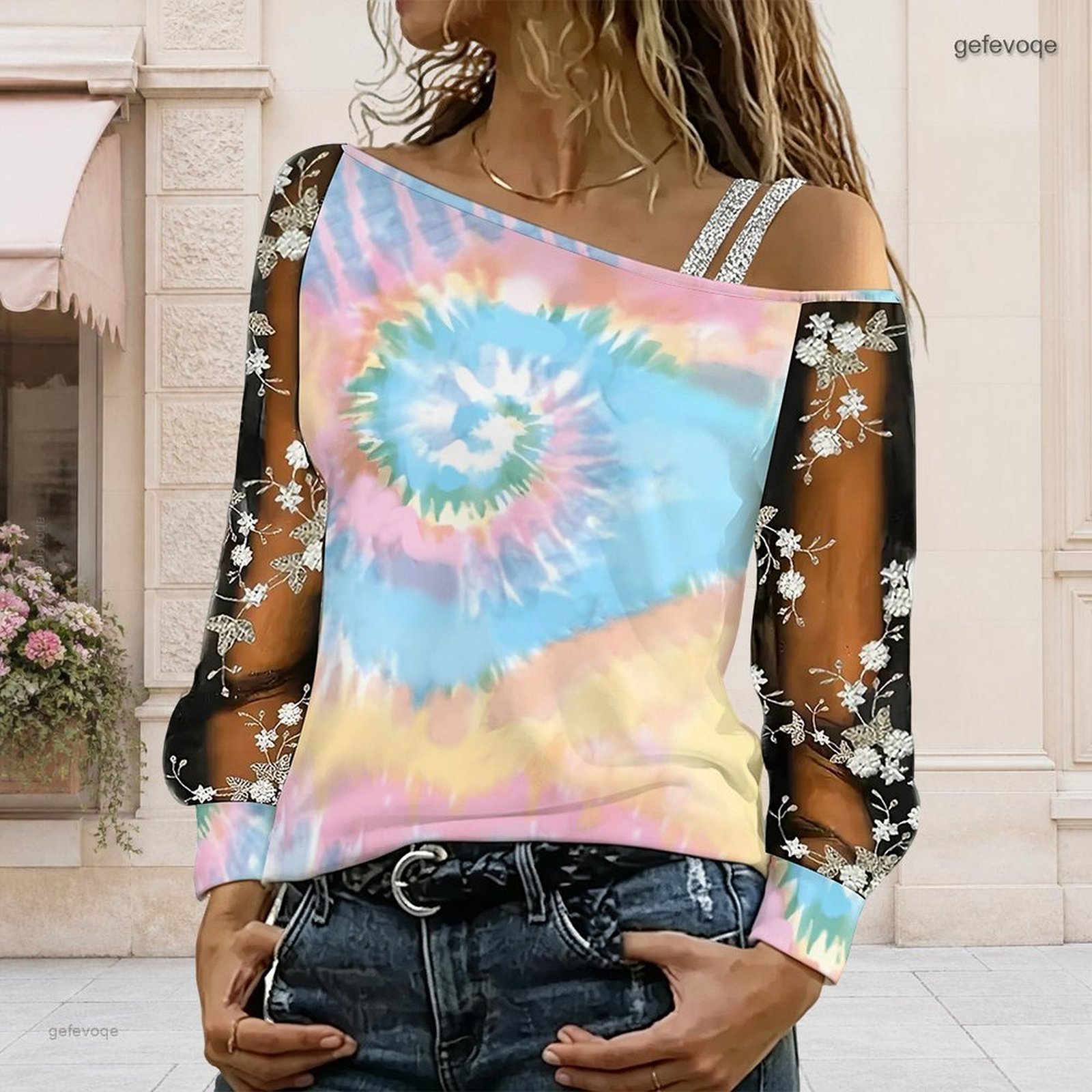 เสื้อผู้หญิงเปิดไหล่ ทรงไม่สมม - Asymmetric Top Women บทวิจารณ์และราคา