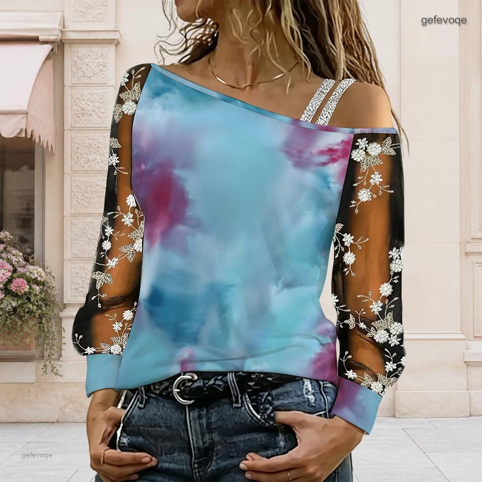 เสื้อผู้หญิงเปิดไหล่ ทรงไม่สมม - Asymmetric Top Women บทวิจารณ์และราคา