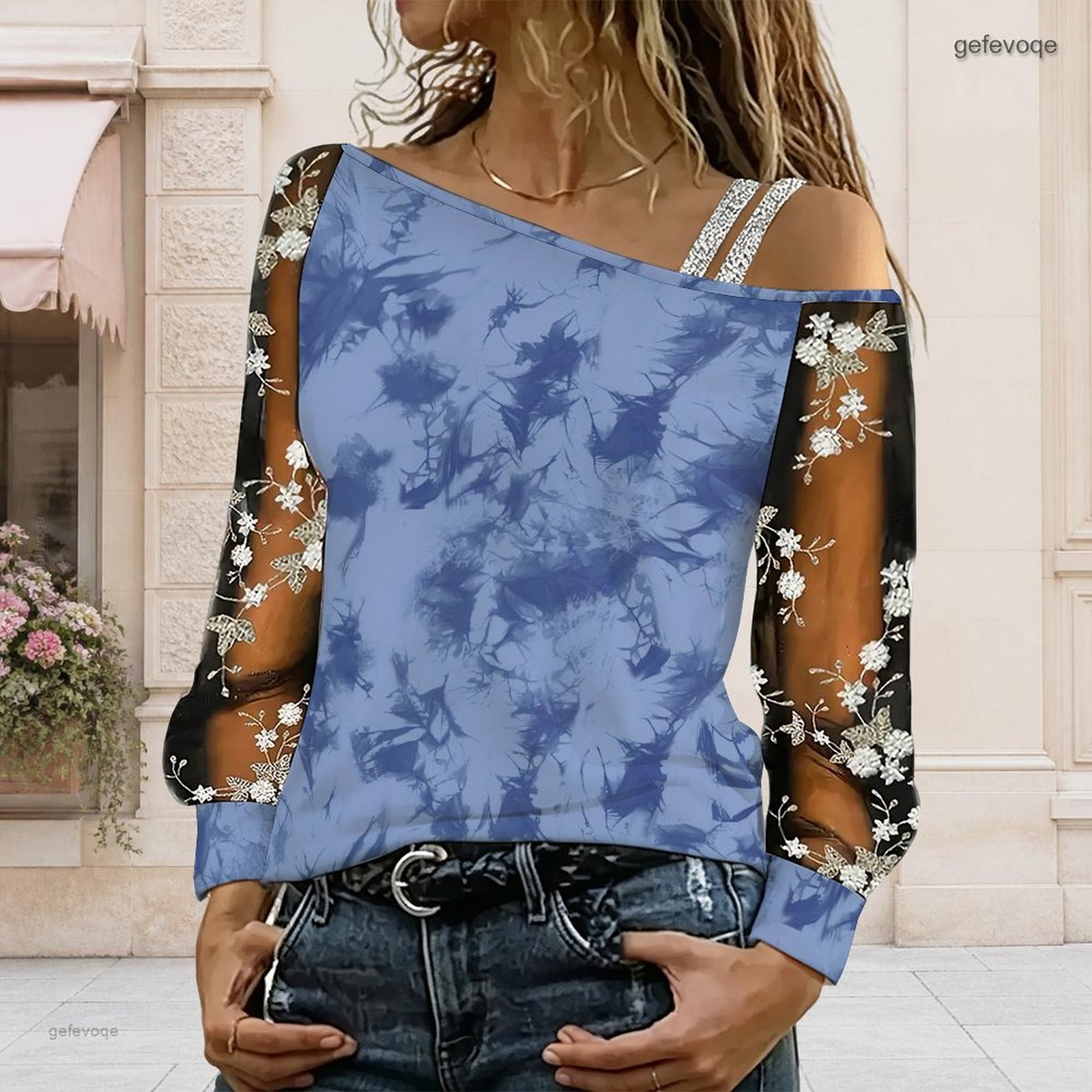 เสื้อผู้หญิงเปิดไหล่ ทรงไม่สมม - Asymmetric Top Women บทวิจารณ์และราคา