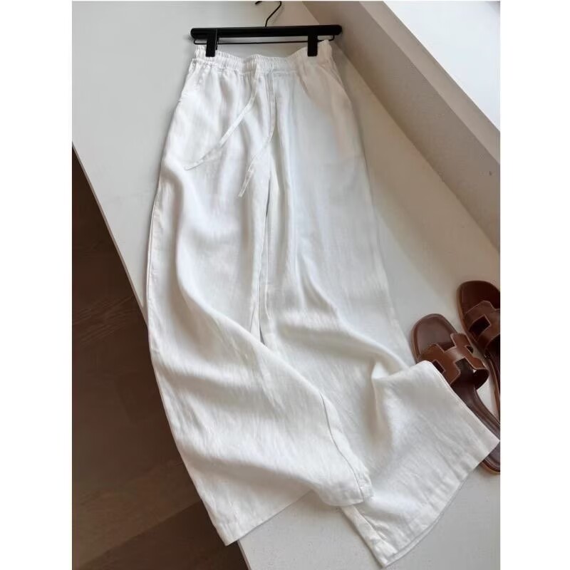 ชุดเสื้อกางเกงขายาวผ้าฝ้ายลินิ - Wide Leg Palazzo Pants บทวิจารณ์และราคา