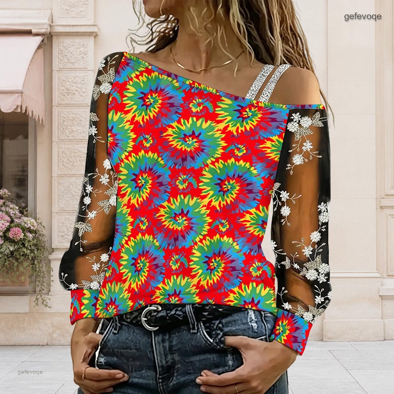 เสื้อผู้หญิงเปิดไหล่ ทรงไม่สมม - Asymmetric Top Women บทวิจารณ์และราคา