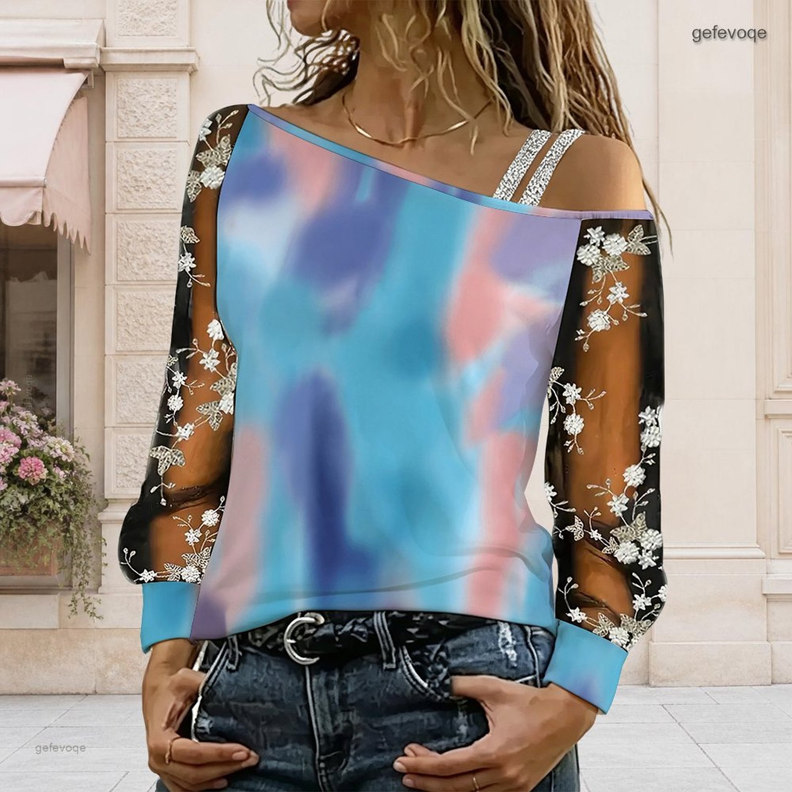 เสื้อผู้หญิงเปิดไหล่ ทรงไม่สมม - Asymmetric Top Women บทวิจารณ์และราคา