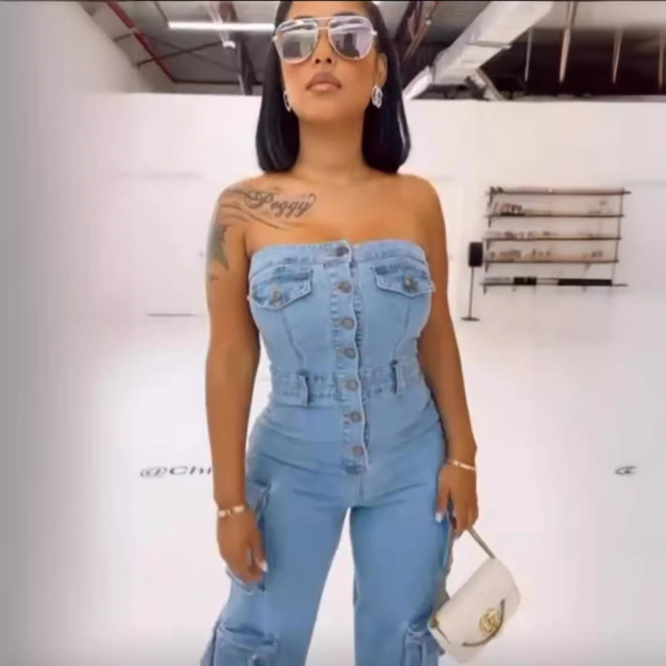 Jumpsuits ผู้หญิง Strapless On - Mom Jeans Women บทวิจารณ์และราคา