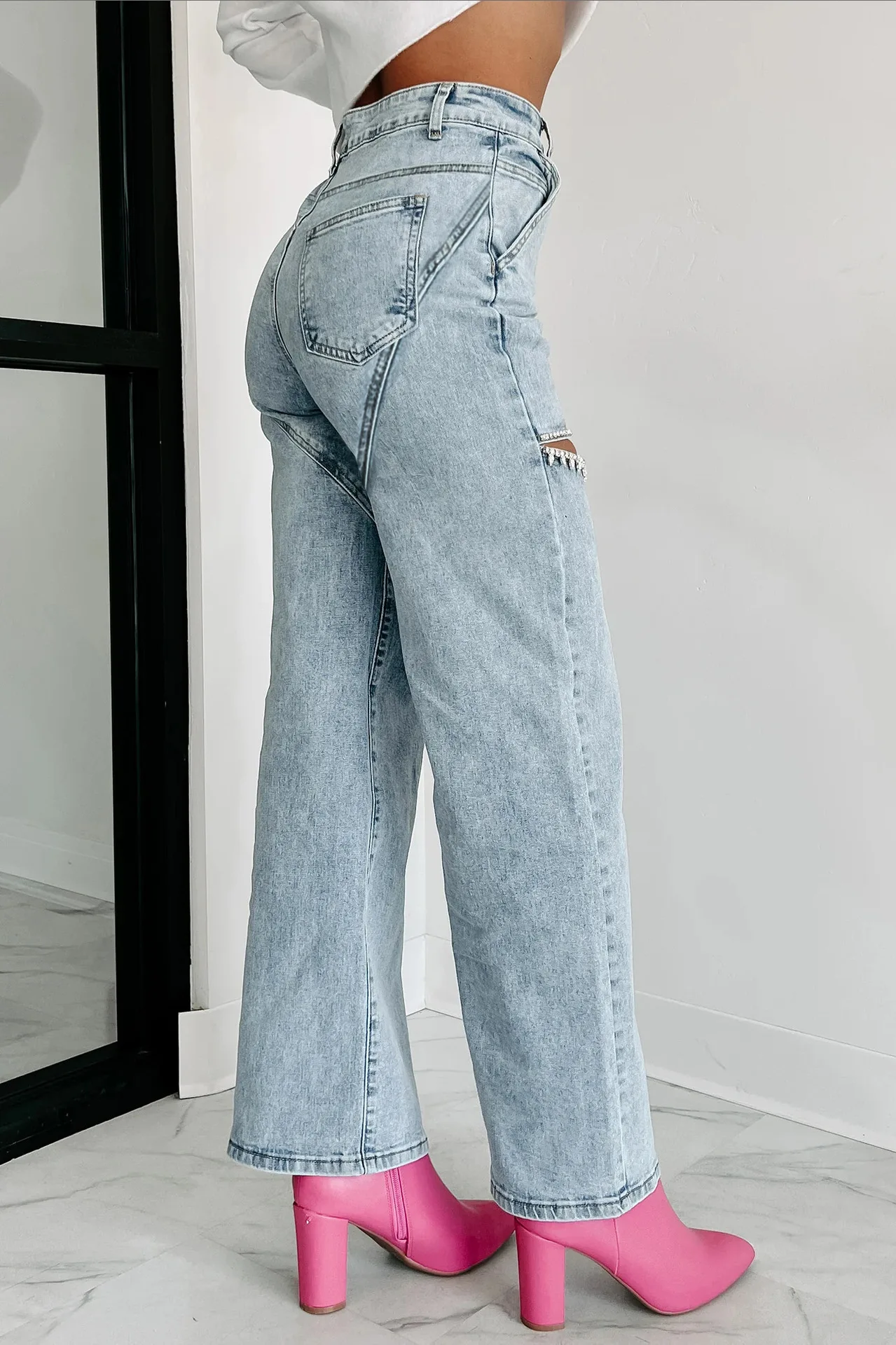 แฟชั่นผู้หญิงกางเกงยีนส์กางเกง - Mom Jeans Women บทวิจารณ์และราคา