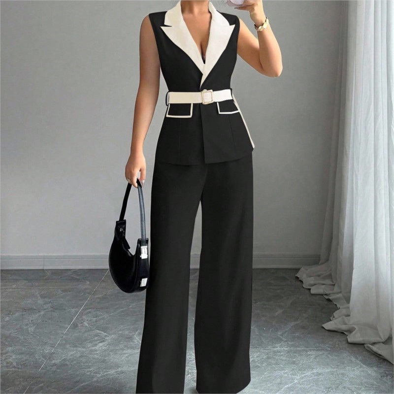 ชุดสูทผู้หญิง กางเกงขายาว เสื้ - Wide Leg Palazzo Pants บทวิจารณ์และราคา