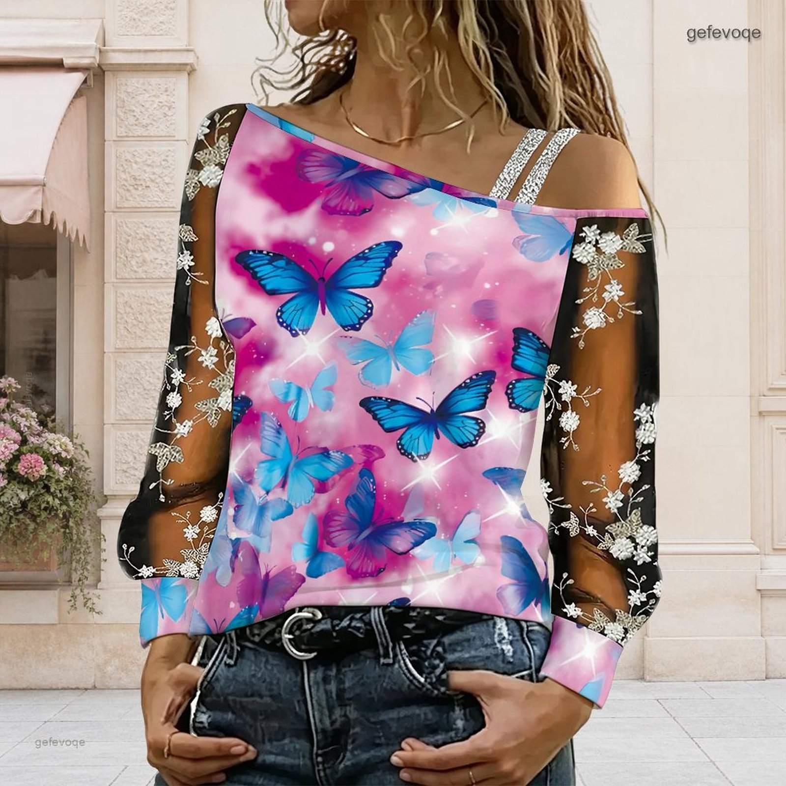 เสื้อผู้หญิงเปิดไหล่ ทรงไม่สมม - Asymmetric Top Women บทวิจารณ์และราคา