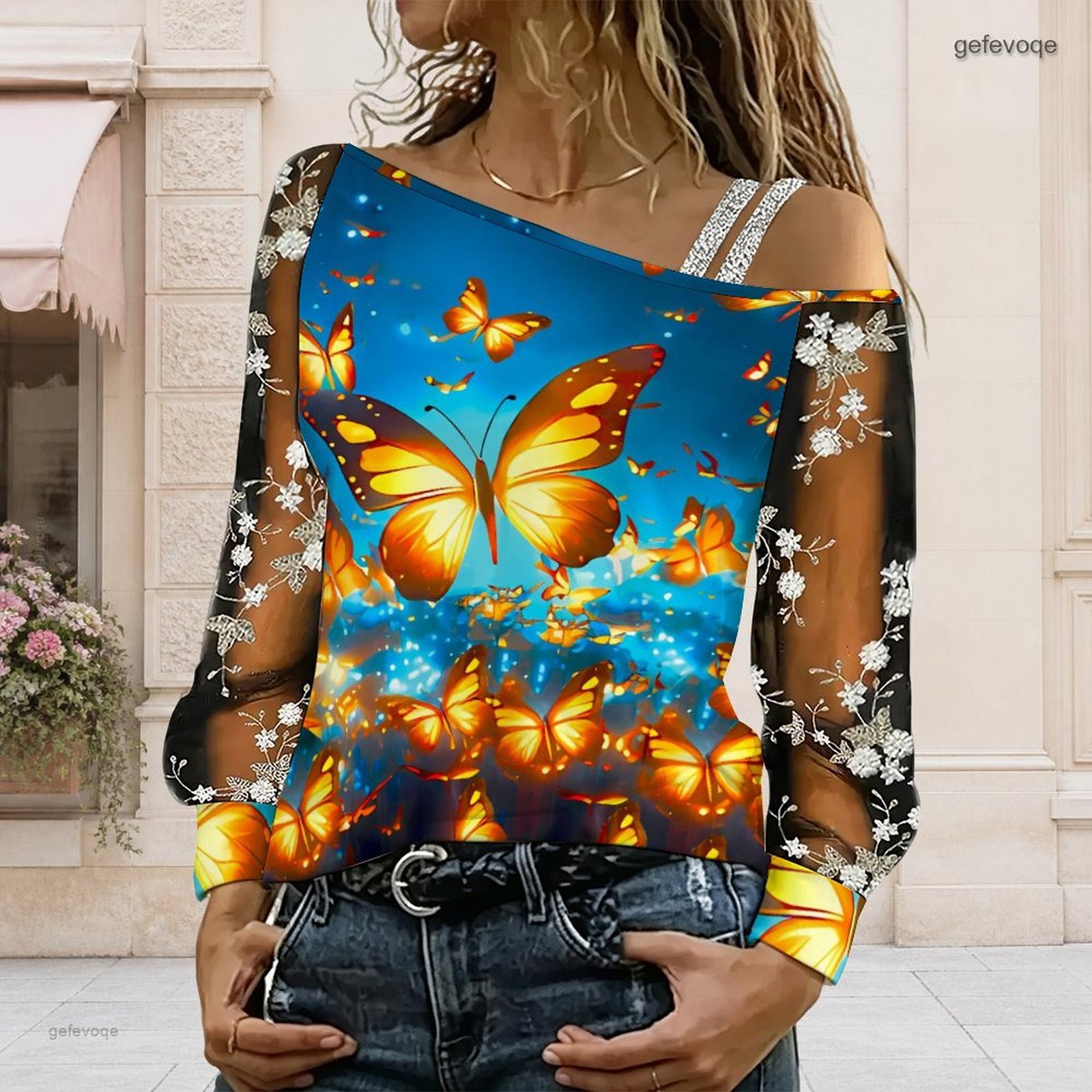 เสื้อผู้หญิงเปิดไหล่ ทรงไม่สมม - Asymmetric Top Women บทวิจารณ์และราคา