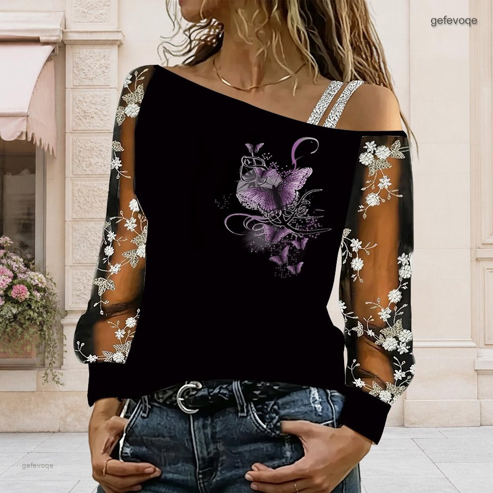 เสื้อผู้หญิงเปิดไหล่ ทรงไม่สมม - Asymmetric Top Women บทวิจารณ์และราคา