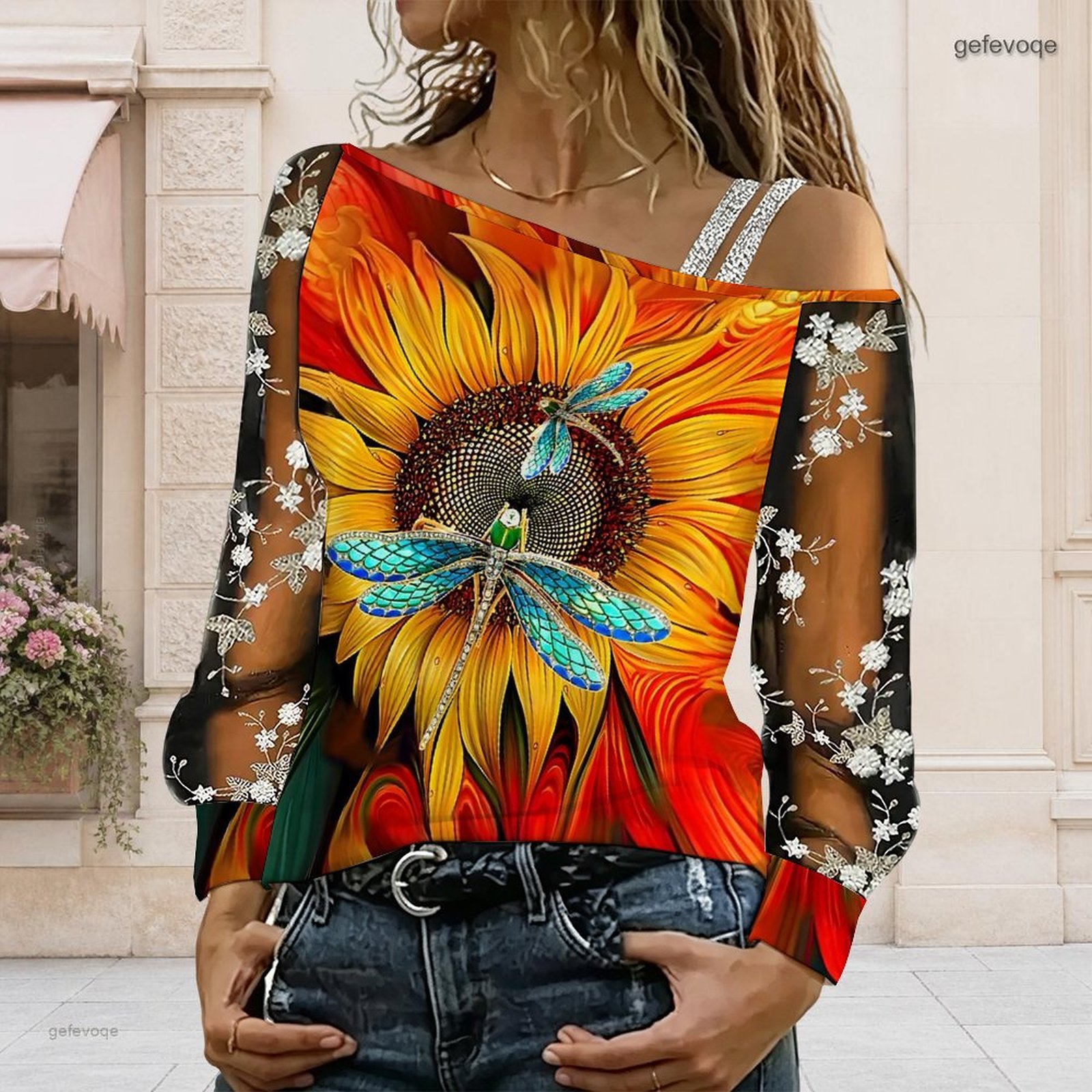เสื้อผู้หญิงเปิดไหล่ ทรงไม่สมม - Asymmetric Top Women บทวิจารณ์และราคา