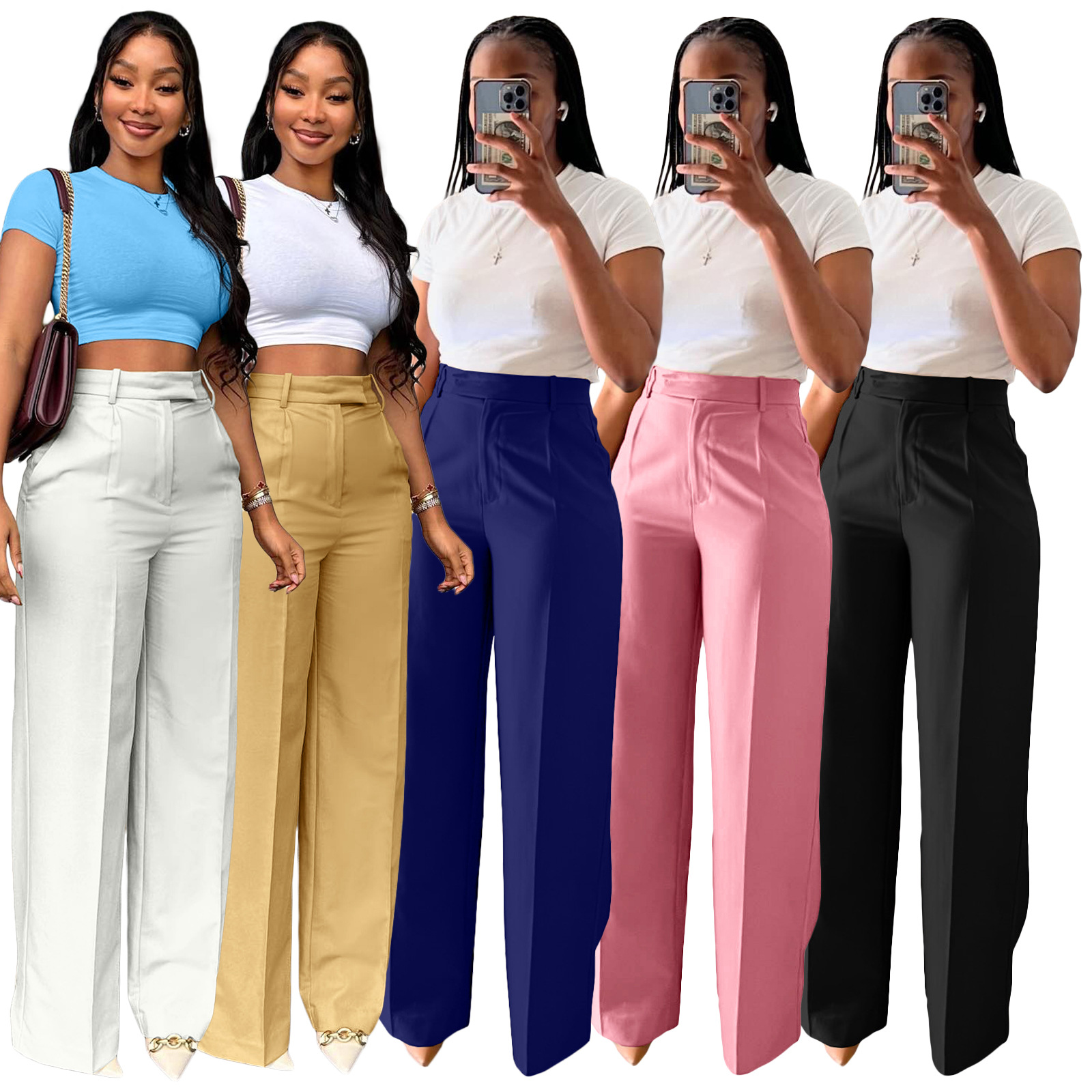 ยาวกางเกงผู้หญิงกางเกงขากว้างเ - Mom Jeans Women บทวิจารณ์และราคา
