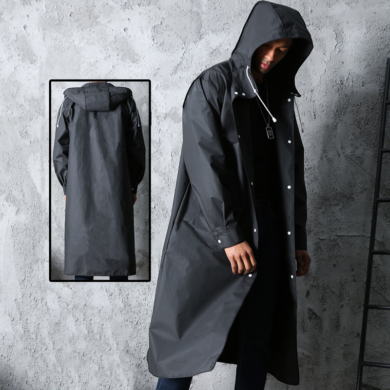 สีดําแฟชั่นผู้ใหญ่กันน้ํายาวเส - Women'S Fashion Rain Jacket บทวิจารณ์และราคา