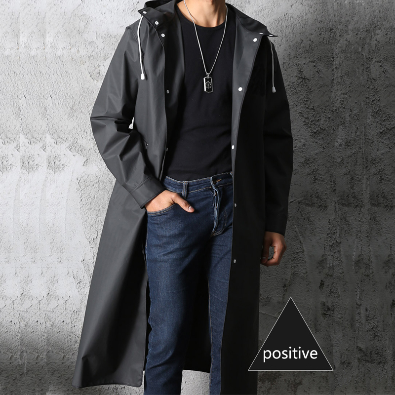 สีดําแฟชั่นผู้ใหญ่กันน้ํายาวเส - Women'S Fashion Rain Jacket บทวิจารณ์และราคา