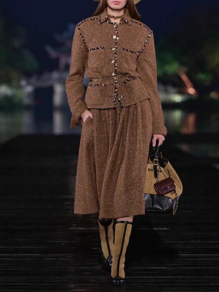 ชุดแจ็คเก็ตทวีดปักเลื่อมคอปกแบ - Belted Shirt Dress บทวิจารณ์และราคา