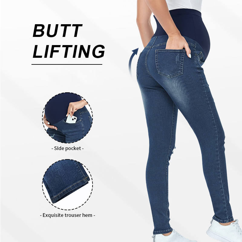 กางเกงยีนส์คนท้องเอวสูง ทรงกระ - Mom Jeans Women บทวิจารณ์และราคา