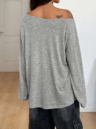 เสื้อทูนิคทรงโอเวอร์ไซส์พิมพ์ล - Asymmetric Top Women บทวิจารณ์และราคา