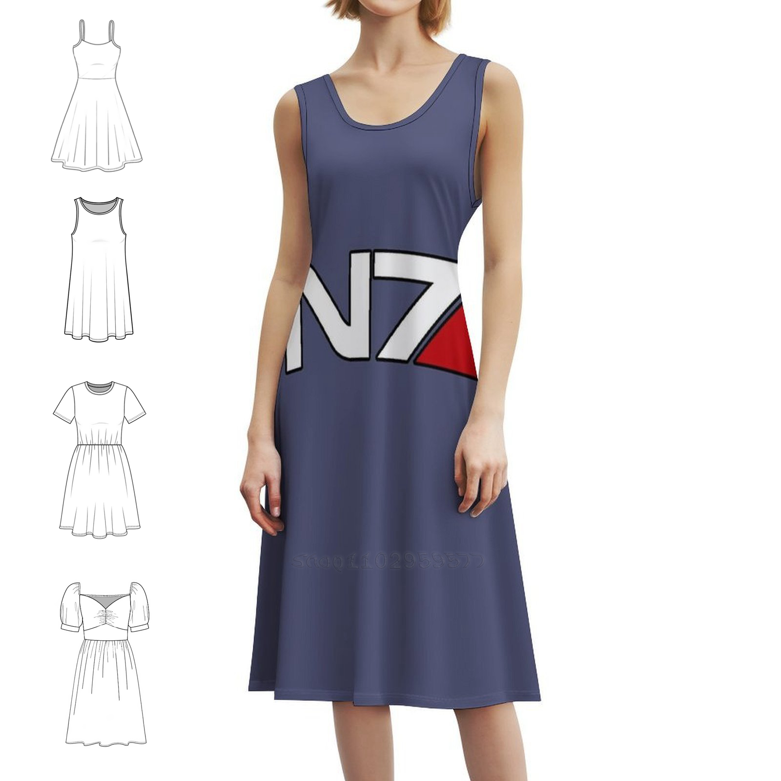 ชุดเดรสลายดอกไม้โลโก้ N7 สำหรั - Floral Summer Dress บทวิจารณ์และราคา