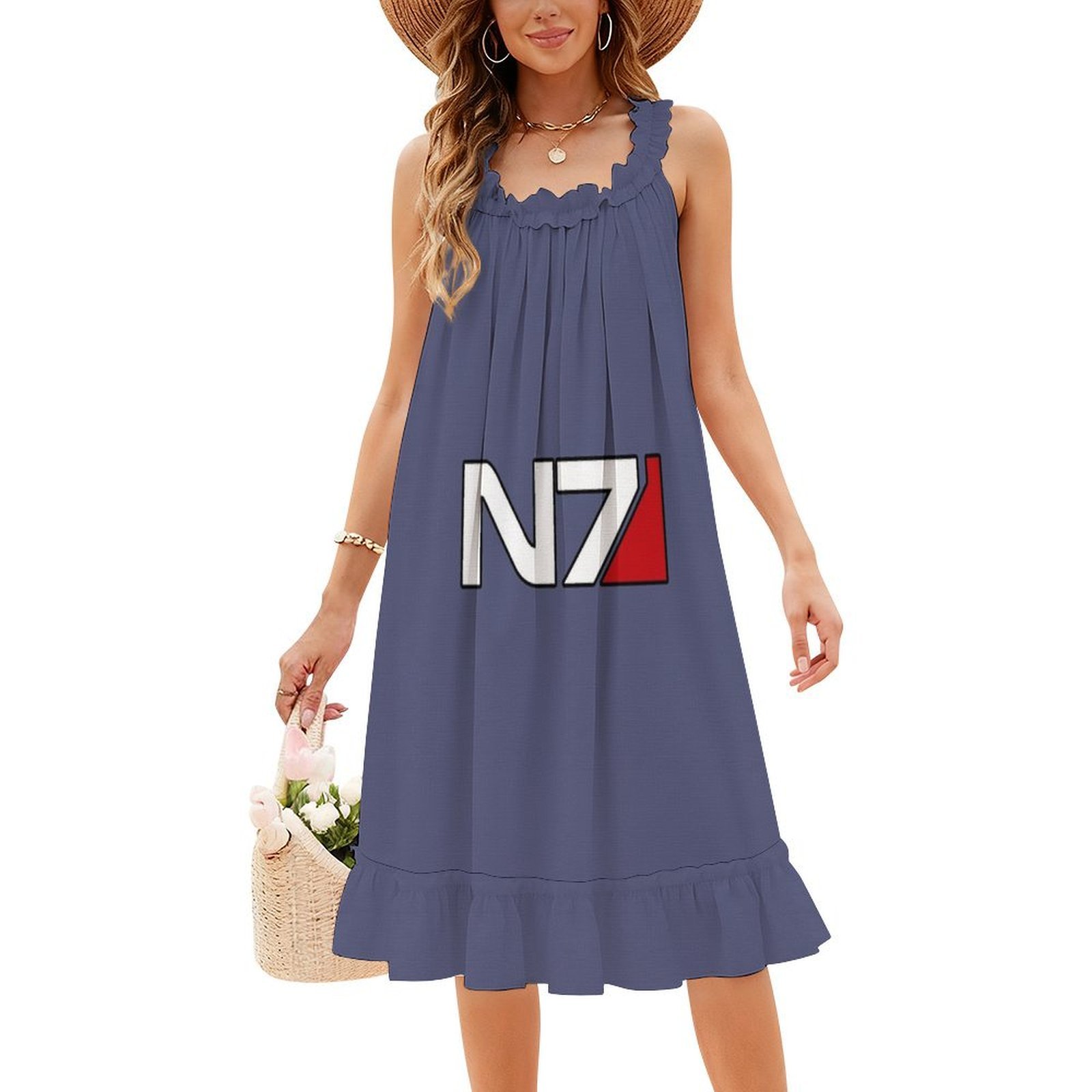 ชุดเดรสลายดอกไม้โลโก้ N7 สำหรั - Floral Summer Dress บทวิจารณ์และราคา
